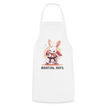 Drôle Arts Martiaux Lapin MMA Kawaii Arts Martiaux - Tablier de cuisine - blanc - Devant - AI Model Male 185 dark (185cm)