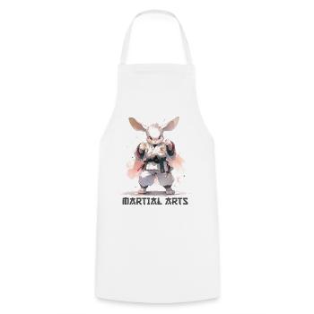 Drôle Arts Martiaux Lapin MMA Kawaii Arts Martiaux - Tablier de cuisine - blanc - Devant - AI Model Male 185 dark (185cm)