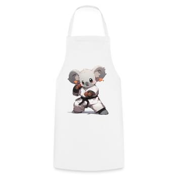 Drôle Koala Arts Martiaux MMA Kawaii Arts Martiaux - Tablier de cuisine - blanc - Devant - AI Model Male 185 dark (185cm)