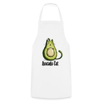 Avocat chat chats cadeau végétarien - Tablier de cuisine - blanc - Devant - AI Model Male 185 dark (185cm)