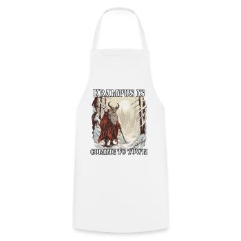 Krampus T | Krampus Costume | Scary Santa Claus - Cooking Apron - white - Front - AI Model Male 185 dark (185cm)