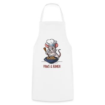 Pattes et Ramen Dictons animaux de rat drôles - Tablier de cuisine - blanc - Devant - AI Model Male 185 dark (185cm)