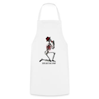 Squelette jusqu’à ce que la mort nous sépare - Tablier de cuisine - blanc - Devant - AI Model Male 185 dark (185cm)