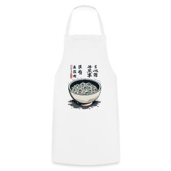 Yokai Ramen Ukiyo-E Horreur Kanji Design - Tablier de cuisine - blanc - Devant - AI Model Male 185 dark (185cm)