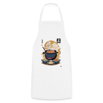 Japanischer Ukiyo-E Food leckere Vintage Aesthetic - Kochschürze - Weiß - Vorne - AI Model Male 185 dark (185cm)