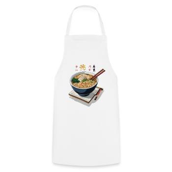 Japon Streetwear Ramen Miso Udon Délicieux Design - Tablier de cuisine - blanc - Devant - AI Model Male 185 dark (185cm)
