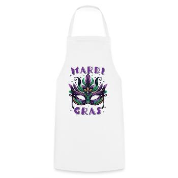 Mardi Gras - Cooking Apron - white - Front - AI Model Male 185 dark (185cm)