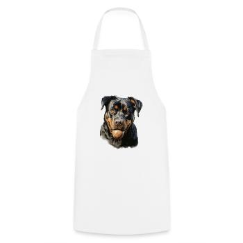 Süßes Rottweiler Gassi Outfit Rottweiler - Kochschürze - Weiß - Vorne - AI Model Male 185 dark (185cm)