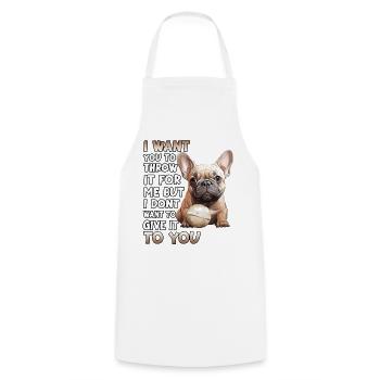 Frenchie Dog Lover Bouledogue français - Tablier de cuisine - blanc - Devant - AI Model Male 185 dark (185cm)