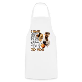 Jack Russell T pour les propriétaires de chiens - Tablier de cuisine - blanc - Devant - AI Model Male 185 dark (185cm)