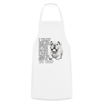 Tenue de promenade pour Bulldogs anglais - Tablier de cuisine - blanc - Devant - AI Model Male 185 dark (185cm)