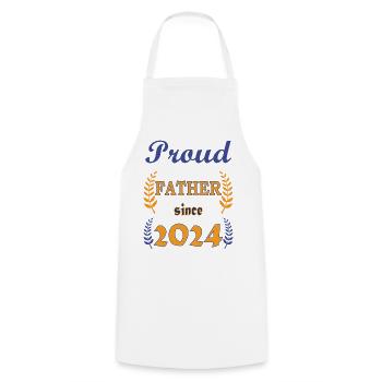 PROUD FATHER SINCE 2024 - Cooking Apron - white - Front - AI Model Male 185 dark (185cm)