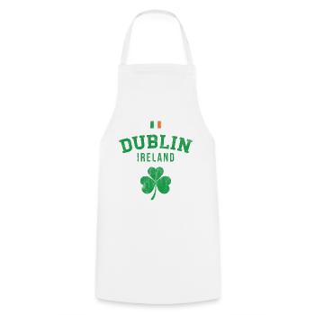 Dublin Ireland - Cooking Apron - white - Front - AI Model Male 185 dark (185cm)
