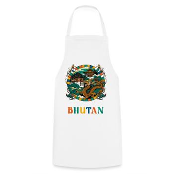 Bhutan Dragon South Asia Thimphu - Cooking Apron - white - Front - AI Model Male 185 dark (185cm)
