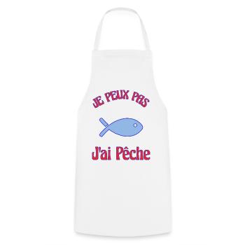 POISSON. SARDINE. POISSON. POISSON D'AVRIL. MER - Tablier de cuisine - blanc - Devant - AI Model Male 185 dark (185cm)
