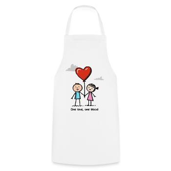 Strichmännchen Liebespaar Pärchen Valentinstag - Kochschürze - Weiß - Vorne - AI Model Male 185 dark (185cm)