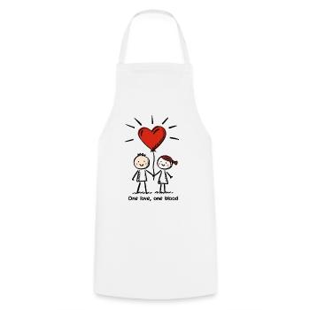 Strichmännchen Liebespaar Pärchen Valentinstag - Kochschürze - Weiß - Vorne - AI Model Male 185 dark (185cm)