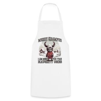 Krampus T Bayerischer Weihnachtsmann Kramperl - Kochschürze - Weiß - Vorne - AI Model Male 185 dark (185cm)