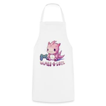 Axolotl T pour gamer | Kawaii Stuff | Anime Gamer - Tablier de cuisine - blanc - Devant - AI Model Male 185 dark (185cm)