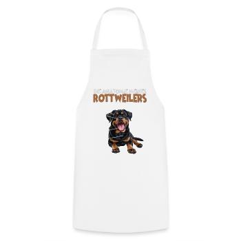 Rottweiler Dog Owner T Dog Walk Dogs Rottweiler - Tablier de cuisine - blanc - Devant - AI Model Male 185 dark (185cm)