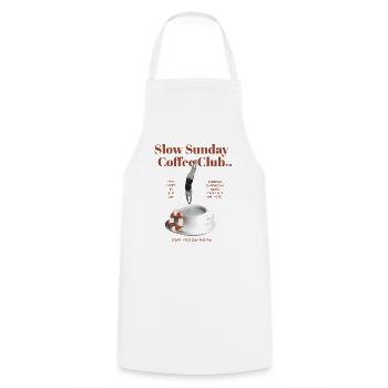 Slow Sunday Coffee Club - Coffee Dive - Cooking Apron - white - Front - AI Model Male 185 dark (185cm)