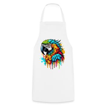 Perroquet - Tablier de cuisine - blanc - Devant - AI Model Male 185 dark (185cm)