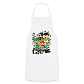 Funny Crocodile Alligator In A While Crocodile - Cooking Apron - white - Front - AI Model Male 185 dark (185cm)