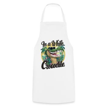 Funny Crocodile Alligator In A While Crocodile - Cooking Apron - white - Front - AI Model Male 185 dark (185cm)