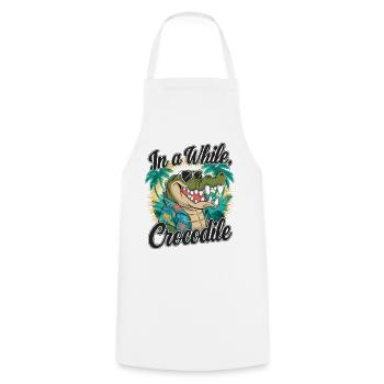 Funny Crocodile Alligator In A While Crocodile - Cooking Apron - white - Front - AI Model Male 185 dark (185cm)