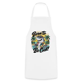 Drôle de requin avec des lunettes de soleil vacances d’été - Tablier de cuisine - blanc - Devant - AI Model Male 185 dark (185cm)