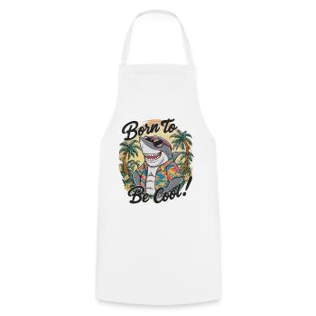 Drôle de requin avec des lunettes de soleil vacances d’été à la plage - Tablier de cuisine - blanc - Devant - AI Model Male 185 dark (185cm)