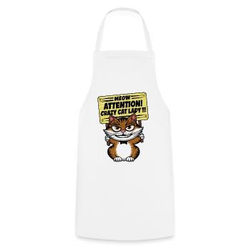 Miau Lustige Katze Sprüche Katzen Spruch - Kochschürze - Weiß - Vorne - AI Model Male 185 dark (185cm)