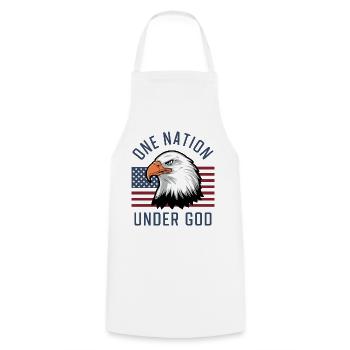 Amerika USA Spruch One Nation Under God 4th July - Kochschürze - Weiß - Vorne - AI Model Male 185 dark (185cm)