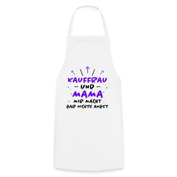 Kauffrau Spruch Verkäuferin Witz Kauffrau Geschenk - Kochschürze - Weiß - Vorne - AI Model Male 185 dark (185cm)