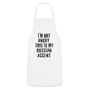 I'm Not Angry This Is My Russian Accent Russia - Cooking Apron - white - Front - AI Model Male 185 dark (185cm)
