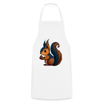 Squirrel - Cooking Apron - white - Front - AI Model Male 185 dark (185cm)