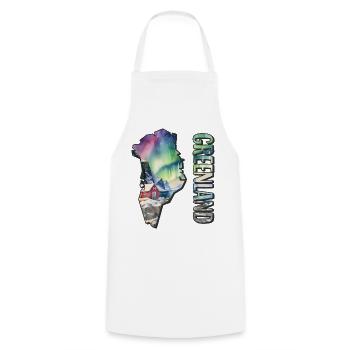 Watercolor Map Greenland - Cooking Apron - white - Front - AI Model Male 185 dark (185cm)