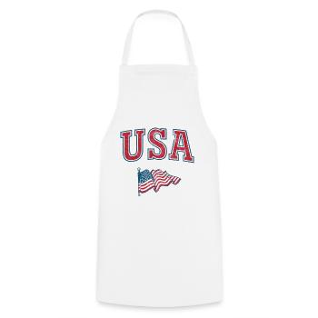 Flagge der USA - Kochschürze - Weiß - Vorne - AI Model Male 185 dark (185cm)