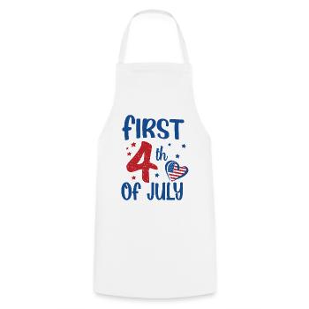 First 4th of July Independence Day Amerika - Kochschürze - Weiß - Vorne - AI Model Male 185 dark (185cm)
