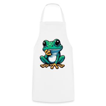 Frosch - Kochschürze - Weiß - Vorne - AI Model Male 185 dark (185cm)