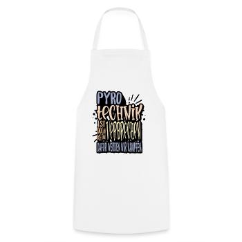 Pyrotechnics are not a crime - Meme Spruch - Cooking Apron - white - Front - AI Model Male 185 dark (185cm)