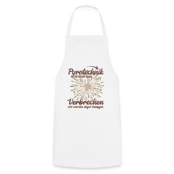 Pyrotechnics are not a crime - Meme Spruch - Cooking Apron - white - Front - AI Model Male 185 dark (185cm)