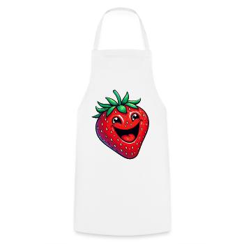 Erdbeeren Erdbeeren - Kochschürze - Weiß - Vorne - AI Model Male 185 dark (185cm)