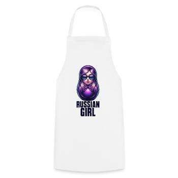 Fille russe ! Russie Matriochka Russe pour - Tablier de cuisine - blanc - Devant - AI Model Male 185 dark (185cm)