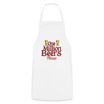 Eine Million Biere bitte - Lustiger Bier Spruch - Kochschürze - Weiß - Vorne - AI Model Male 185 dark (185cm)