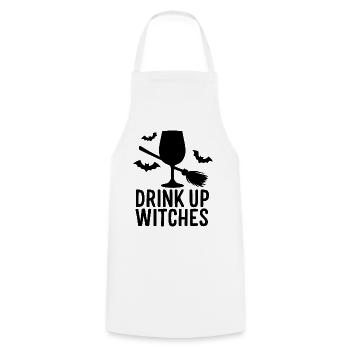 Halloween Witches Saying Drink Up Witches - Cooking Apron - white - Front - AI Model Male 185 dark (185cm)