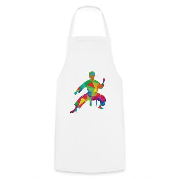 Karate, Judo, Taekwondo - Cooking Apron - white - Front - AI Model Male 185 dark (185cm)