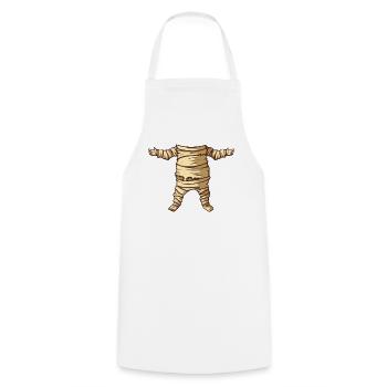 Scary Mummy Halloween Costume Disguise - Cooking Apron - white - Front - AI Model Male 185 dark (185cm)