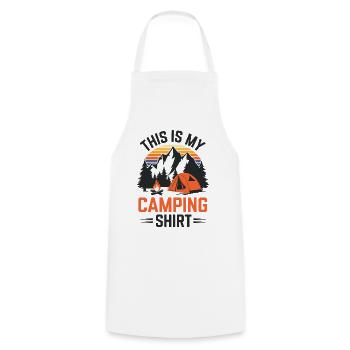 C’est mon t-shirt de camping 3 x5400 - Tablier de cuisine - blanc - Devant - AI Model Male 185 dark (185cm)