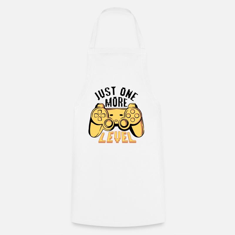 Gaming Controller Just One More Level - Cooking Apron - white